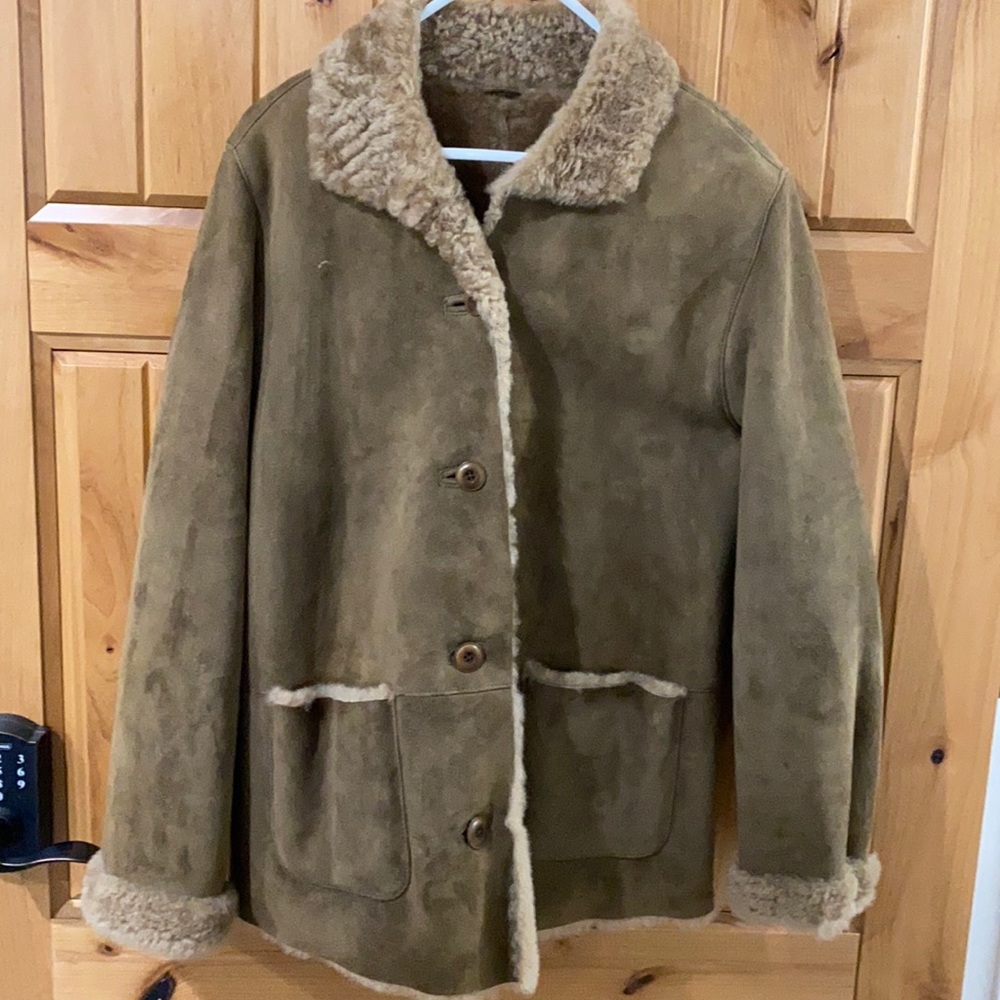 Leather shearling jacket